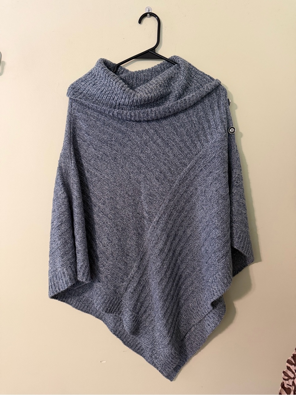 Karen Scott Heather Gray Cowl Neck Poncho Sweater